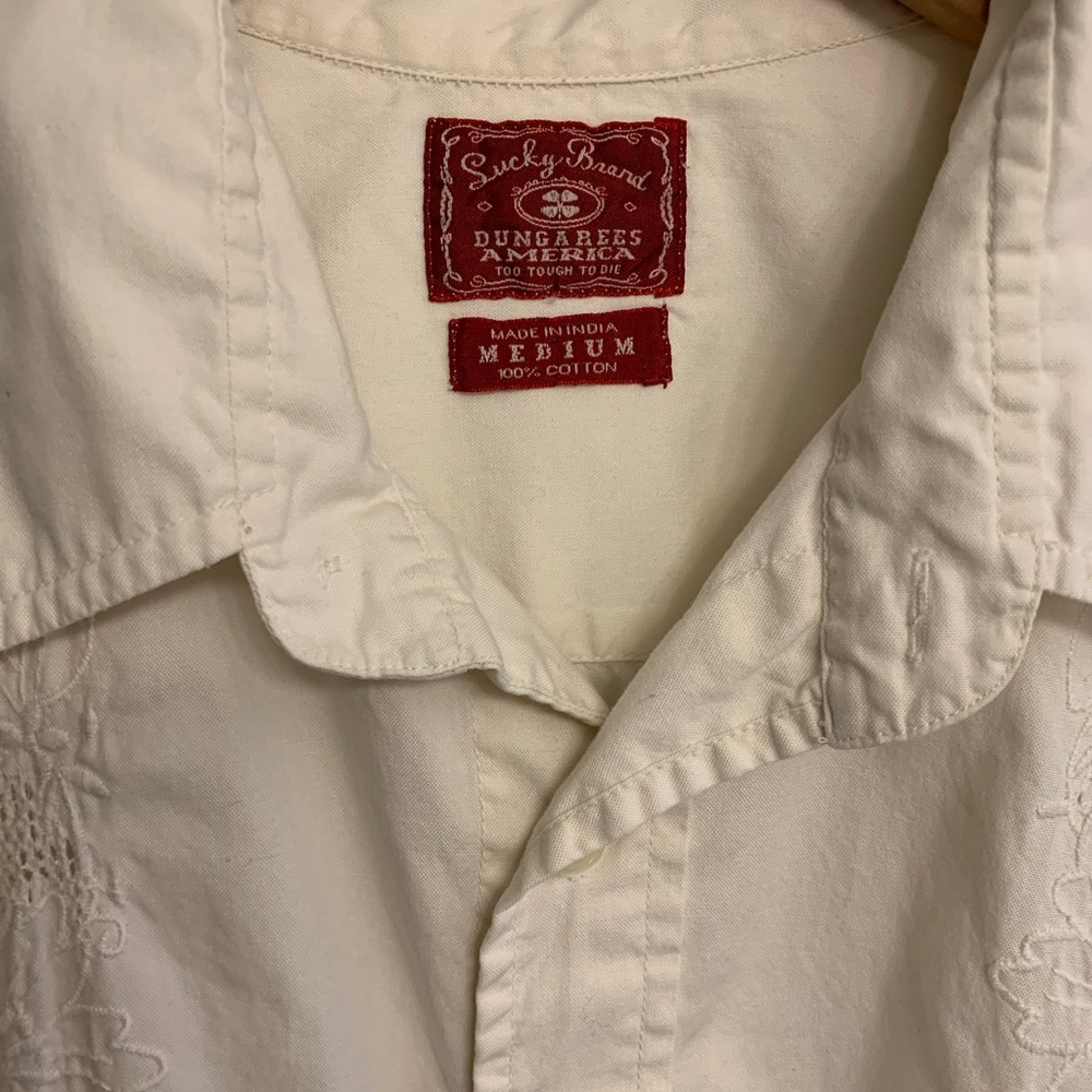 Mens Vintage Lucky Brand Button Up T-Shirt